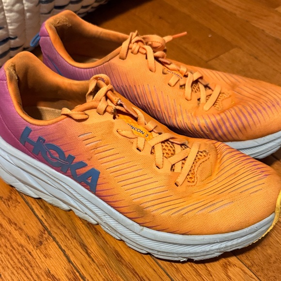 Hoka Rincon 3 Orange and Purple Running Shoes size 8.5B - Picture 5 of 7